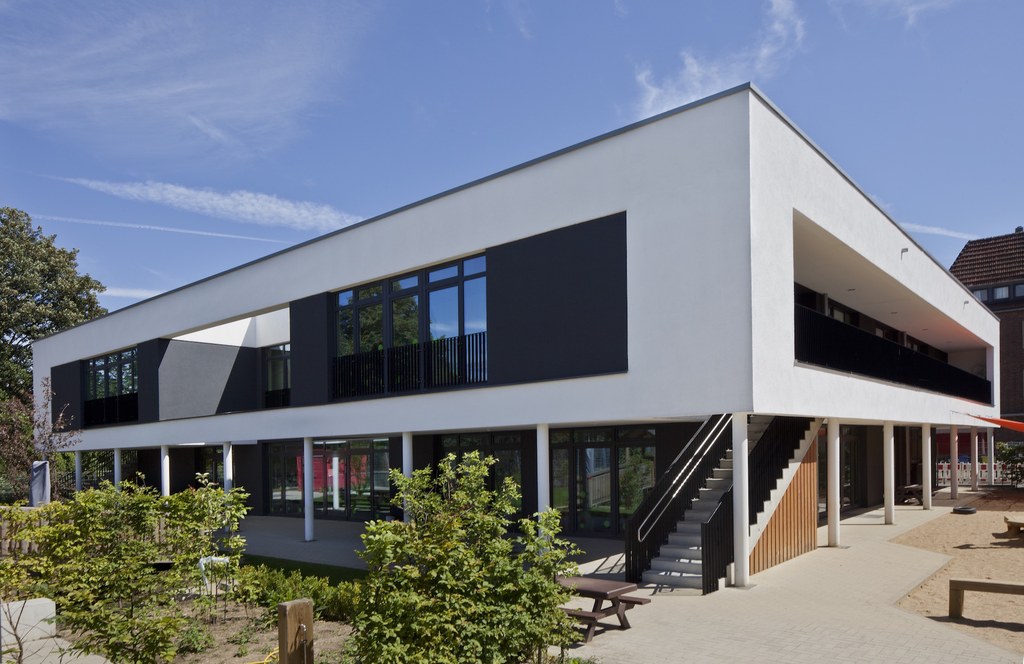 So wird die neue Kita Am Palmstrauch in Weckhoven im nächsten Jahr aussehen, sie ist baugleich mit der an der Heerdter Straße im Barbaraviertel.