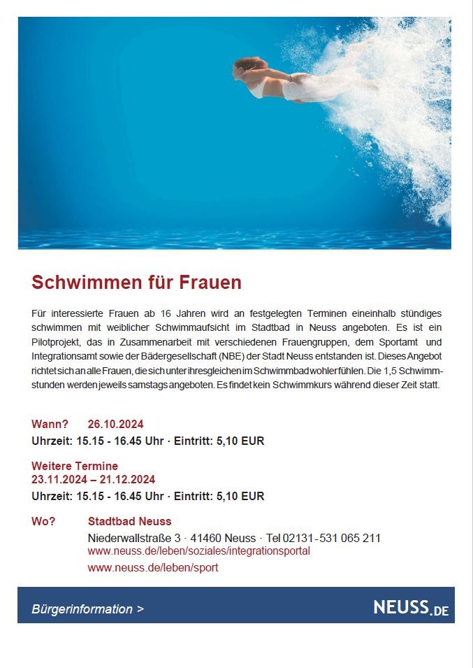 Schwimmen für Frauen