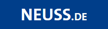 neuss.de in weißer Schrift auf blauem Hintegrund.