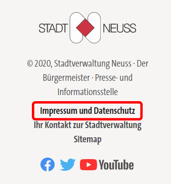 Impressum und Datenschutz.