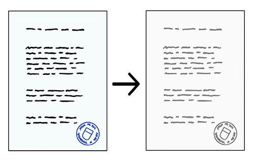 Eine Seite und eine Kopie von der Seite.